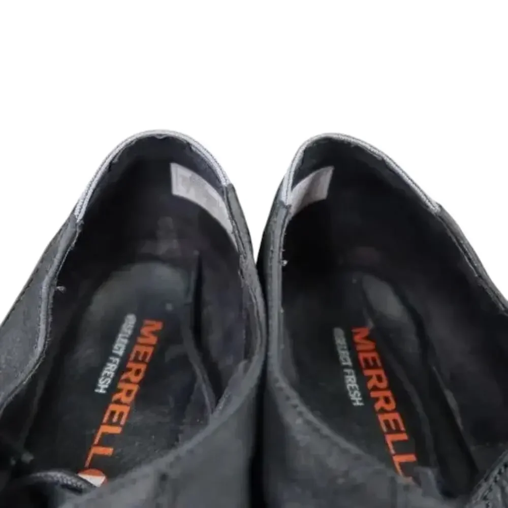 Merrell Shoes Womens 8 Casual Leather Sneakers Black Mimix Maze Eyelet Laser Cut